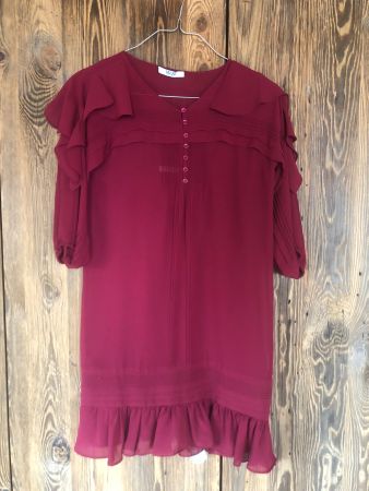 Kneelange, elegante rote Lui Jo Schiffon Kleid Gr M