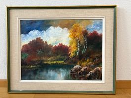 76.5 cm breit x62 cm hoch/ H.v.Moos, atemberaubendes Gemälde