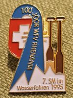 P558 - Pin 100 j. WFV Rhenania Wasserfahren 1995 Basel Rhein