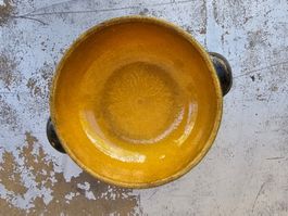 Keramik: Topf braungelb/grün