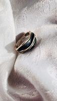 Silberring 925 schwarz geschwungenes Design gebraucht
