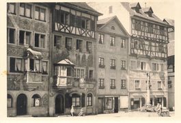 Stein am Rhein SH - Case affrescate e fontana in piazza G