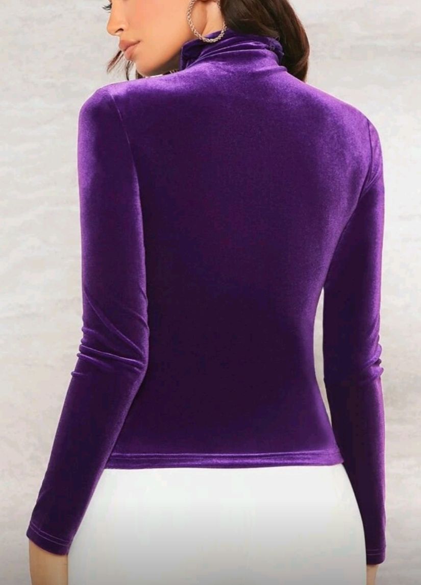Tops: col roulé violet effet velours, taille L – Neu (gemäss Beschreibung) aus Lausanne von Cassandra11 1