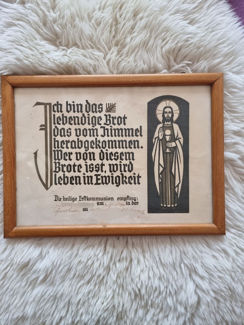 Poster & Bilder: Antikes Erstkommunionbild mit Rahmen – Gebraucht aus Triengen von Spooni1
