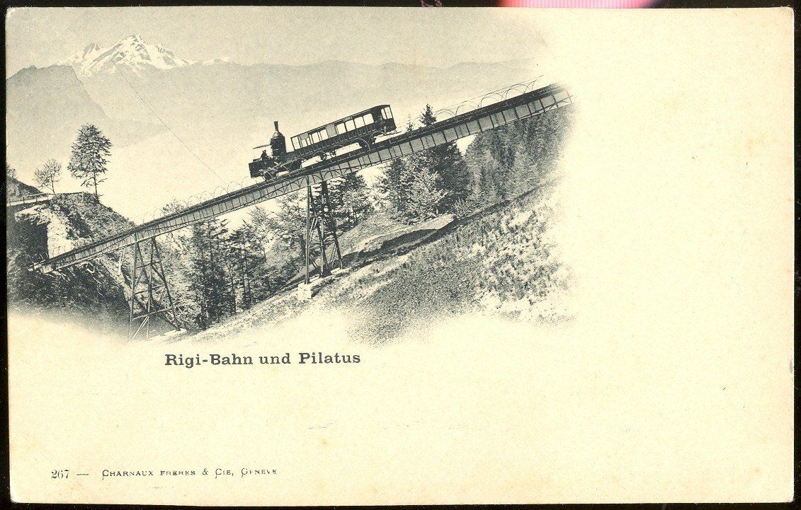 Cartoline postali: Luzern Rigi-Bahn und Pilatus – Usato da Montenol venduto da Vernier2