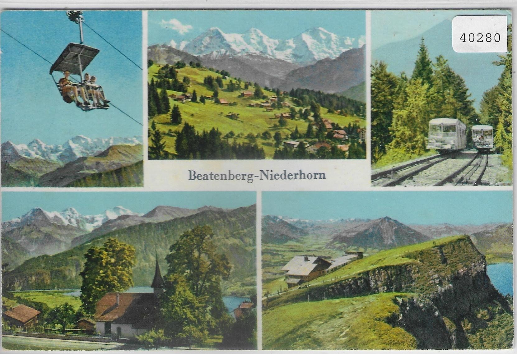 Cartoline postali: Beatenberg-Niederhorn - Drahtseilbahn/Sessellift – Usato da Ettingen venduto da Kartenplanet