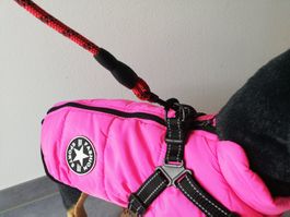 Wintermantel pink mit Geschirr  30cm Lagerräumung Aktion