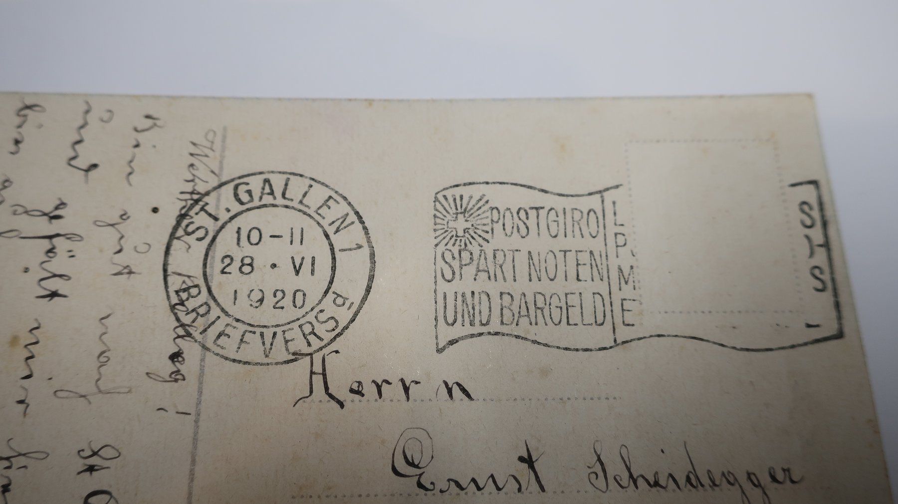 Cartoline postali: St. gallen Bahnhof  1920 – Usato da Cormoret venduto da Pascalll2001 3