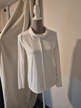 Langarmshirt weiss schlicht Grösse 38 guter Zustand Zero