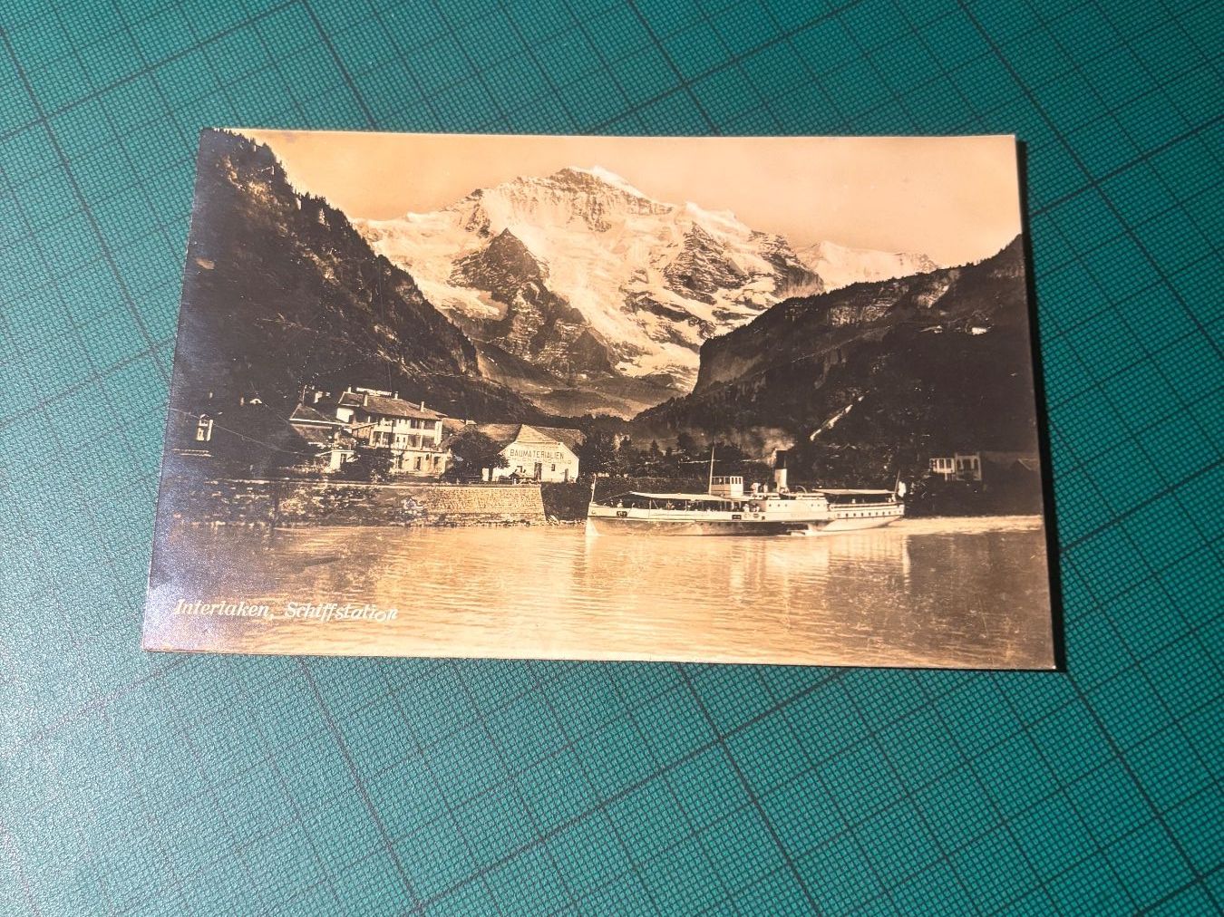 Ansichtskarten: Interlaken Schiffstation 1926. mit Dampfschiff. – Gebraucht aus Utzenstorf von Rose0303