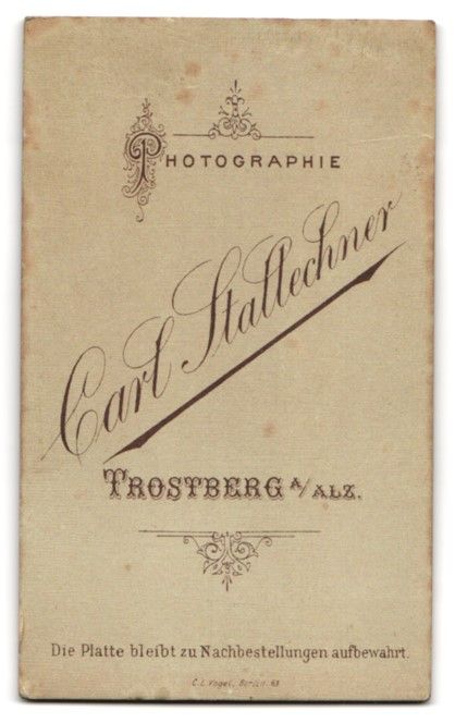 Fotografie & Manifesti: Fotografie C. Stallechner, Trostberg a.  – Usato da Berlin venduto da bartko-reher 1