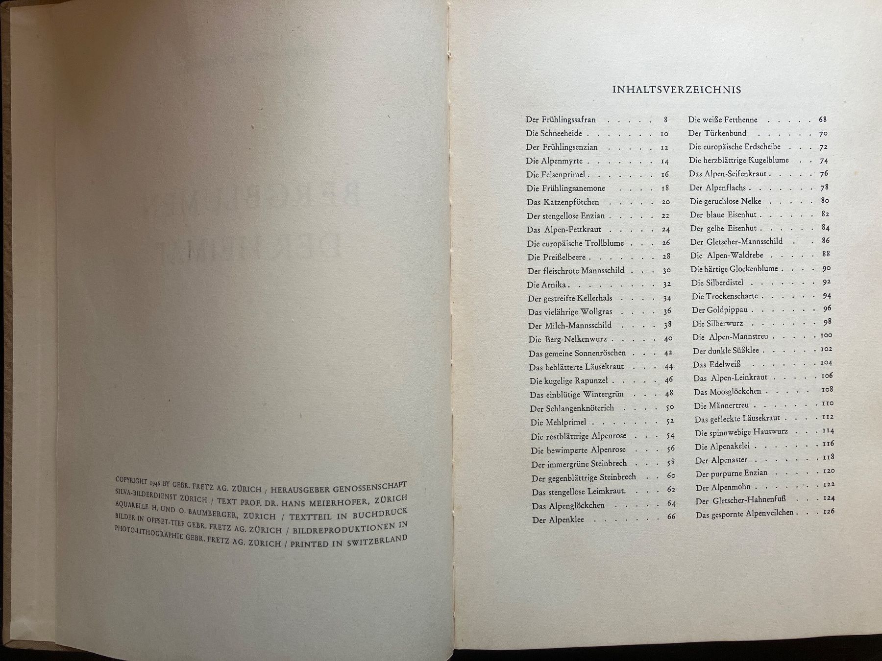 Bücher: Bergblumen der Heimat. Silva, alt – Gebraucht aus Wangen ZH von day01 2