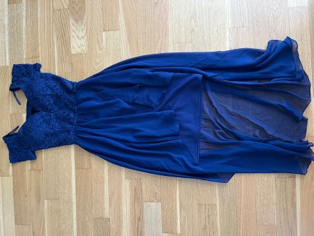 Dunkelblaues Kleid mit Glitzer, Grösse 34
