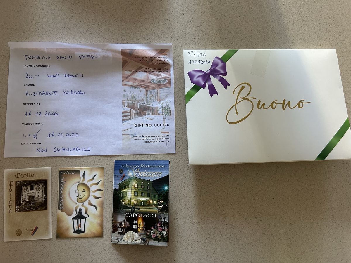 Buoni: Buono ristorante Svizzero Capolago – Nuovo e nell'imballaggio originale da Stabio venduto da van_5cry