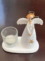 Teelicht mit süssem Lady Angel. Grösse h 12.5 x b 13 cm 