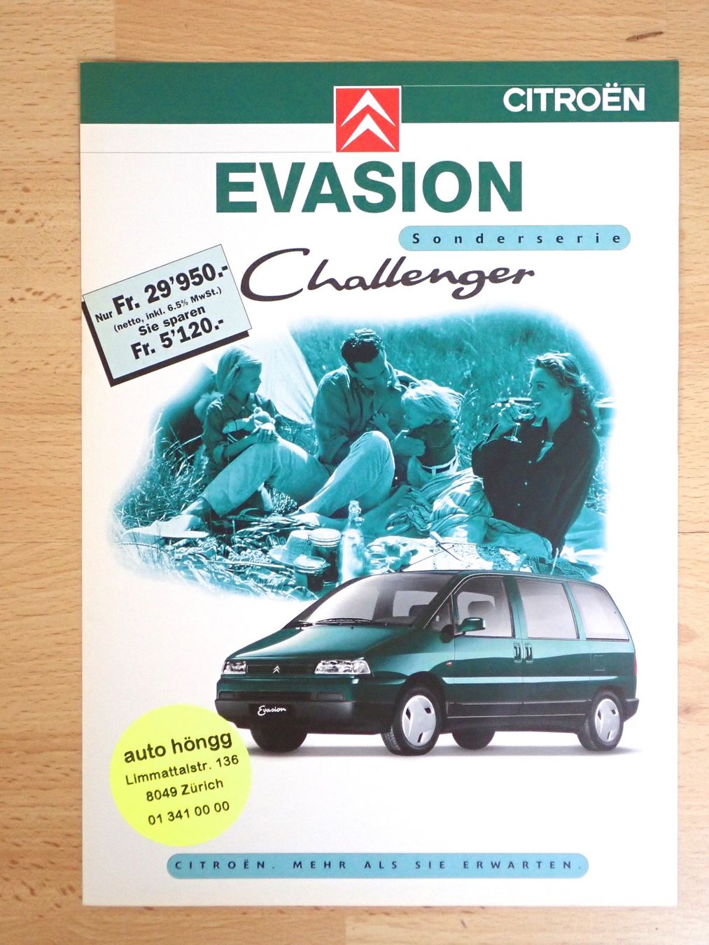 Citroën Documenti: Citroen Evasion Challenger - Schweizer Prospekt - P1687 – Usato da Winterthur venduto da 602ccm