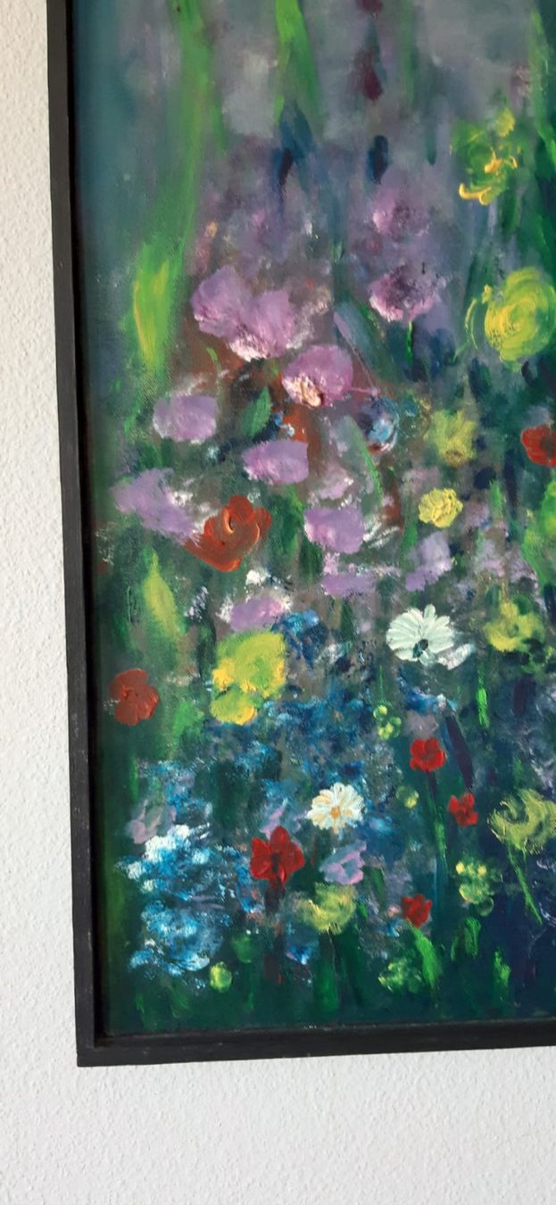 Gemälde: Blumenwiese mit Sonne – Gebraucht aus Villmergen von perle19 2