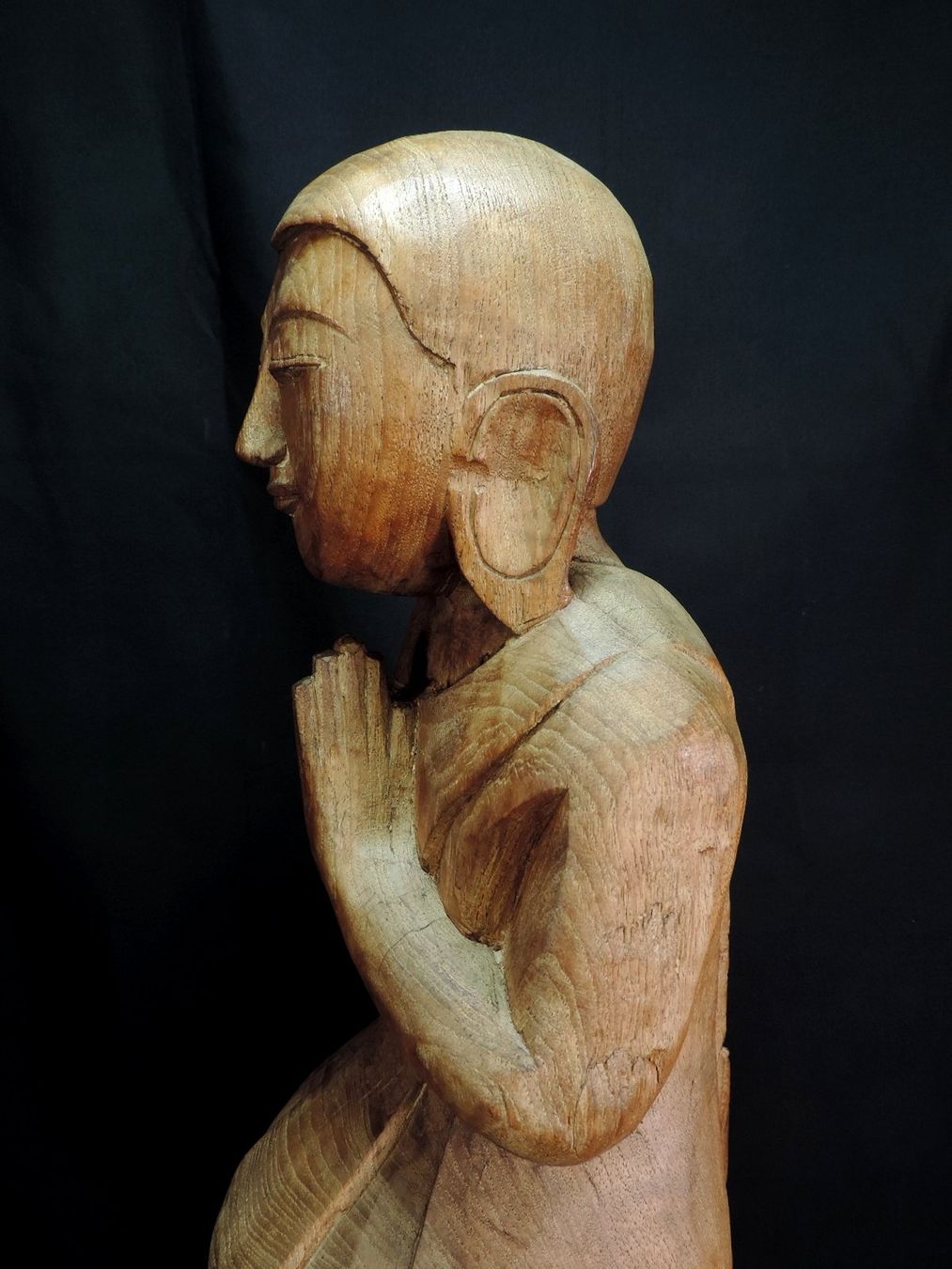 Sculture & Statue: grosse, alte Burma Mönchs Figur aus Teakholz – Usato da Duggingen venduto da roterbambus 7