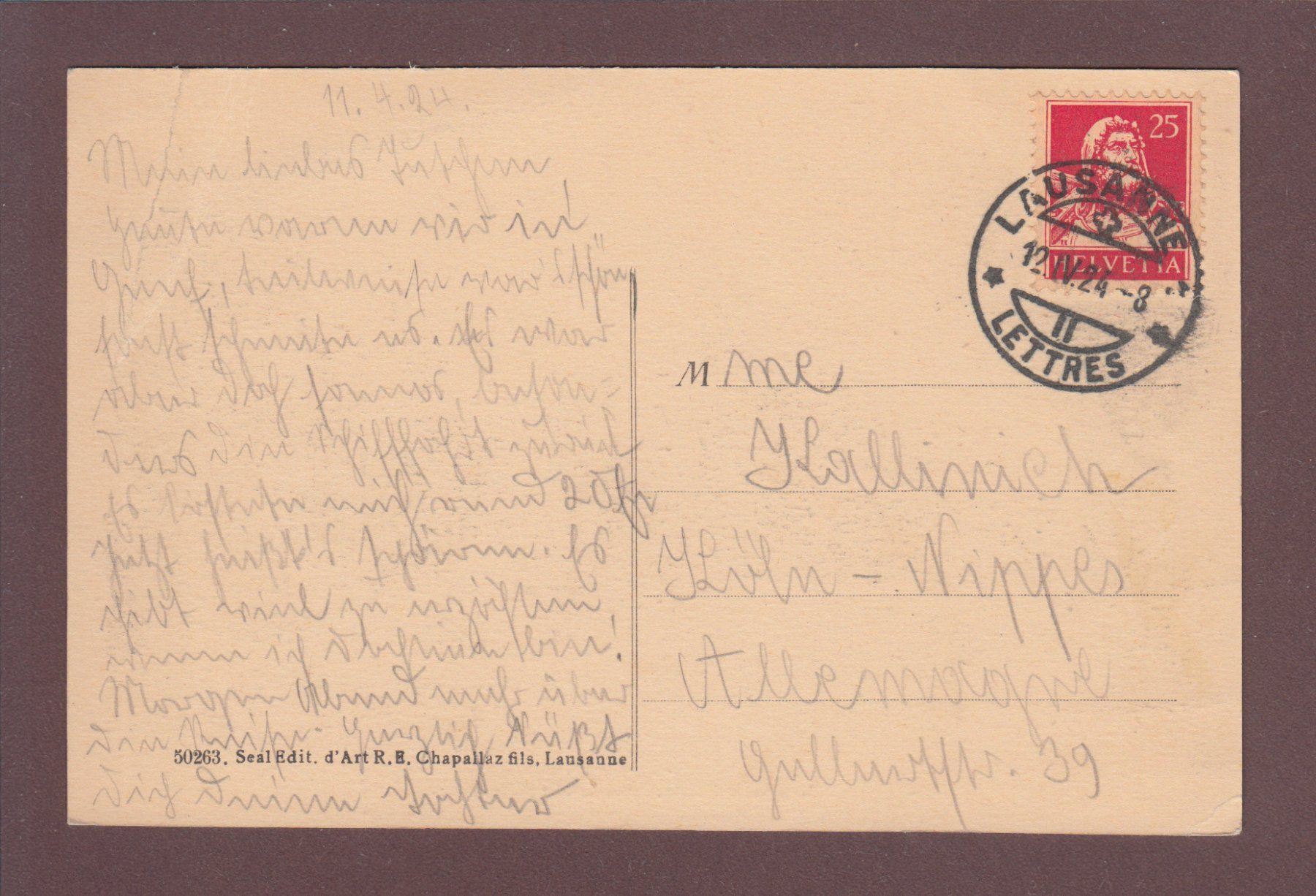 Cartoline postali: LAUSANNE - Palace - Auto - 1924 – Usato da Pully venduto da nicecards 1