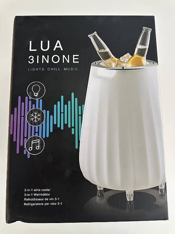 Casse acustiche: LUA 3 in One Weinkühler Licht & Kabelloser Lautsprecher – Nuovo e nell'imballaggio originale da Basel venduto da fasnachtsoutlet1965