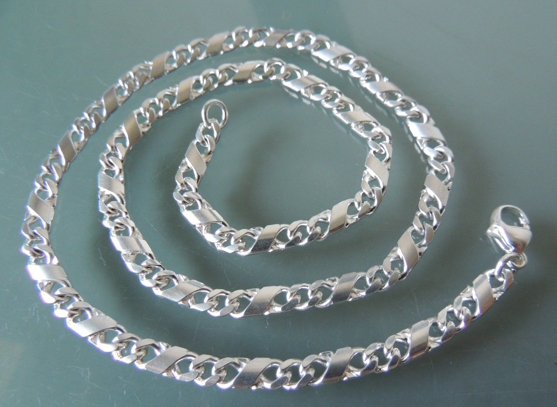 Catenine: Silber 925 Figaro Halskette 49 cm – Usato da Waldenburg venduto da schaller707