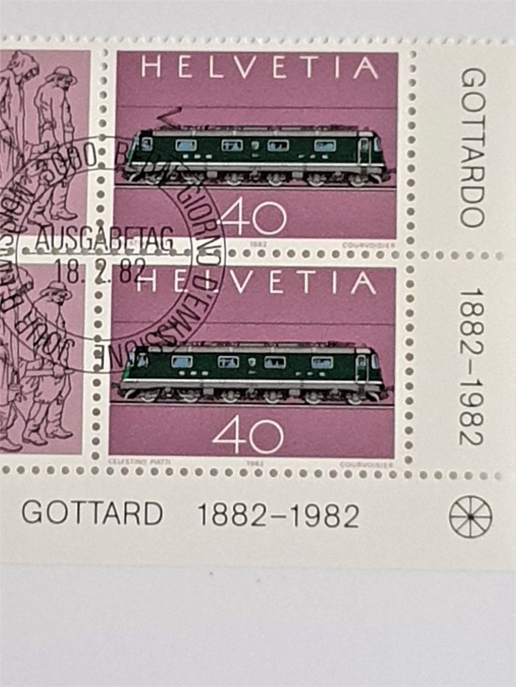 Alle Briefmarken: (152) 100 Jahre Gotthard-Bahn 1982 - ET – Gebraucht aus Schwarzhäusern von Inot3 1