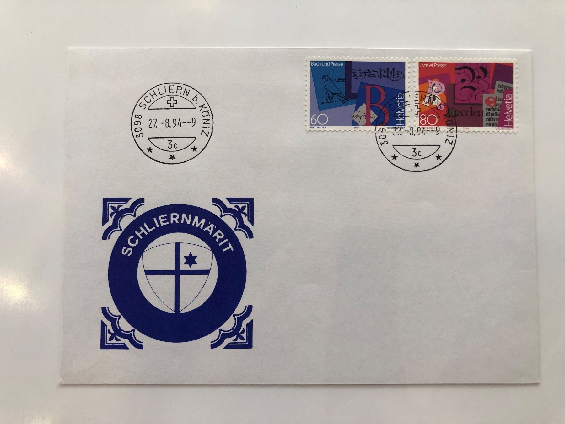 Tous les timbres: Sonderbrief SCHLIERNMÄRIT 1994 – D'occasion à Lufingen par Rac0 1