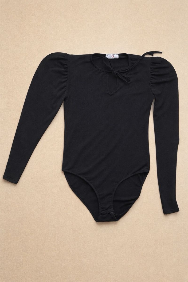 Top: BODY NOIR MANCHES LONGUES À LIEN COL – Nuovo (secondo la descrizione) da Lausanne venduto da KeNaChic 1