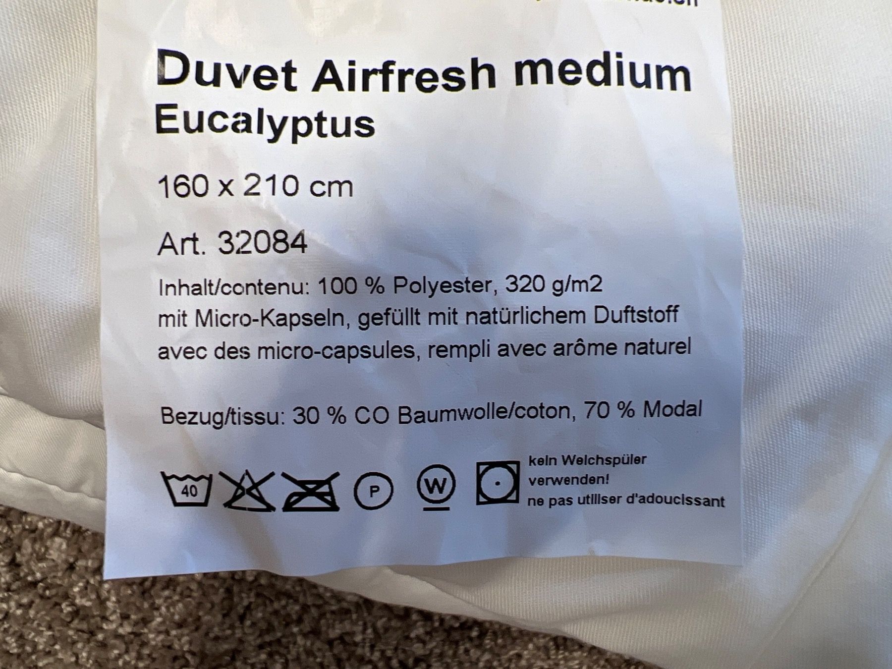 Coperte: Duvet Airfresh Eucalyptus – Nuovo e nell'imballaggio originale da Winterthur venduto da hannes1812 3