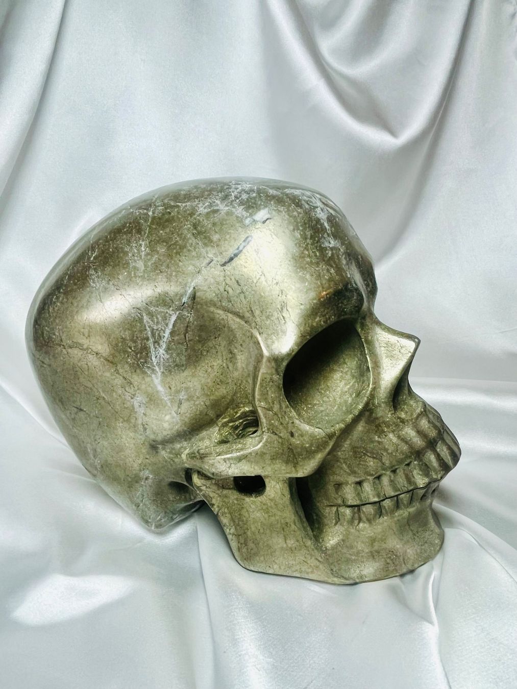 Sculture & Statue: Totenkopf lebensgross: 20cm, 9kg Pyrit – Nuovo e nell'imballaggio originale da Zürich venduto da unique2010 2