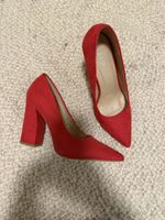 Rote Wildleder High Heels, Gr. 40- Perfekt für den Herbst!