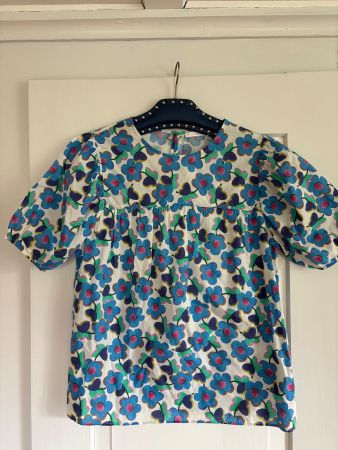 Robert Friedman Bluse, Gr. XS, Sommerbluse mit Blumenmuster