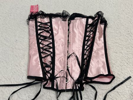 Pink Satin Corsage mit Schnürung, Neu, Grösse L