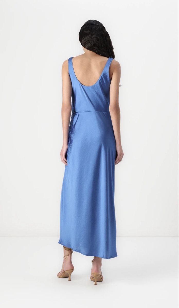 Abercrombie Vestiti: Edles Abendkleid, Satin, blau, Gr. S – Nuovo (secondo la descrizione) da Spiez venduto da gerybe 6