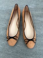 Ballerine camoscio con fiocco nero Mango