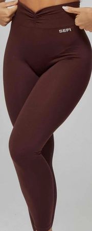 SEFI Butterluxe Ruched Waist Leggings Bitter Chocolate