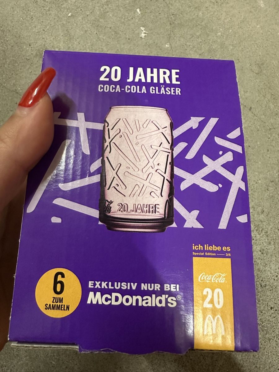 Mc Donald's Bicchieri: 20 Jahre Coca-Cola Gläser McDonald's – Nuovo e nell'imballaggio originale da Glattbrugg venduto da SMusic98 1