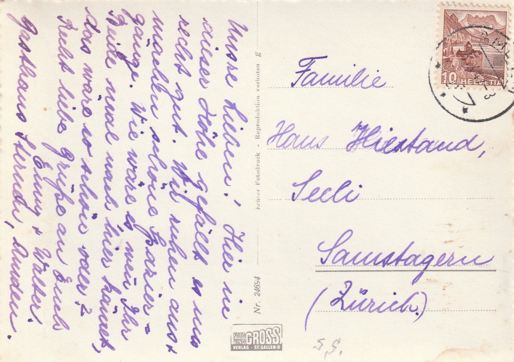 Cartoline postali: SG - Amden- Stempel 1947 – Usato da uttwil venduto da Koehlerfred 1