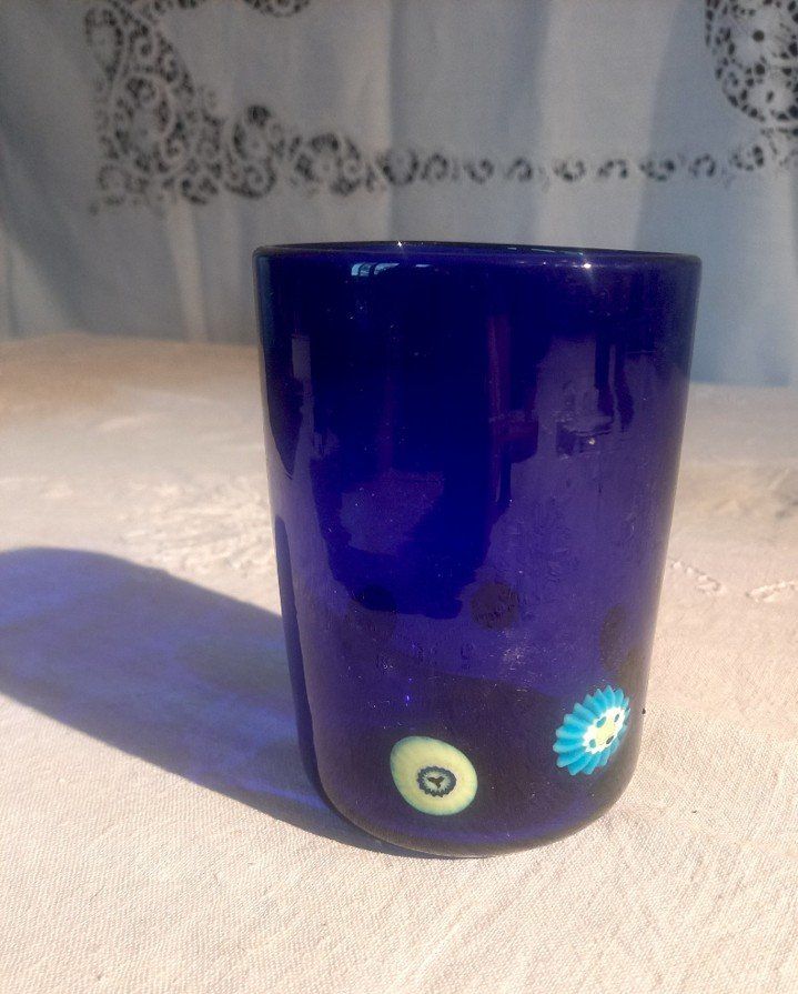 Murano Bicchieri: Murano Verre à eau bleu cobatlt – Usato da Ponts-de-Martel venduto da Henri-Louis 1