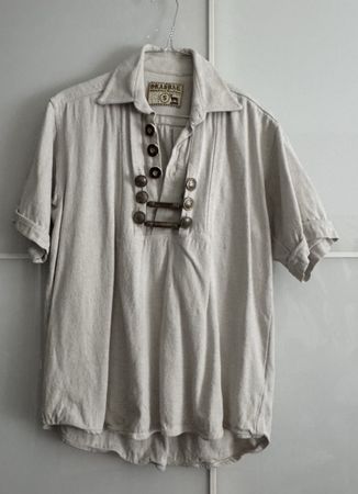 SKANDAL Trachtenhemd Herren Gr. S 100% Baumwolle Sommer Alpe