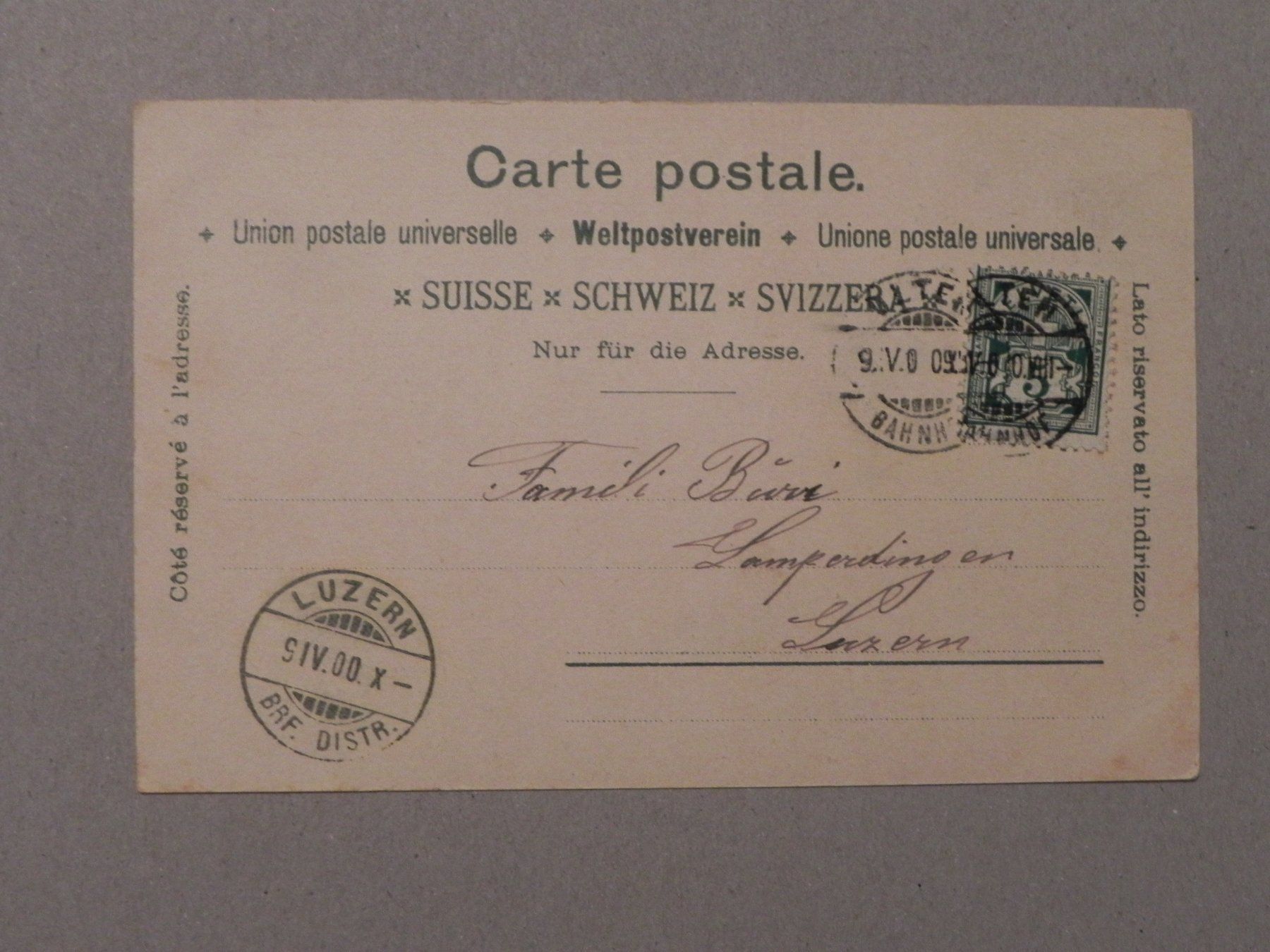 Cartoline postali: Litho Karte Ansichtskarte Olten SO Post Postgebäude 1900 – Usato da Siebnen venduto da krimsie 1