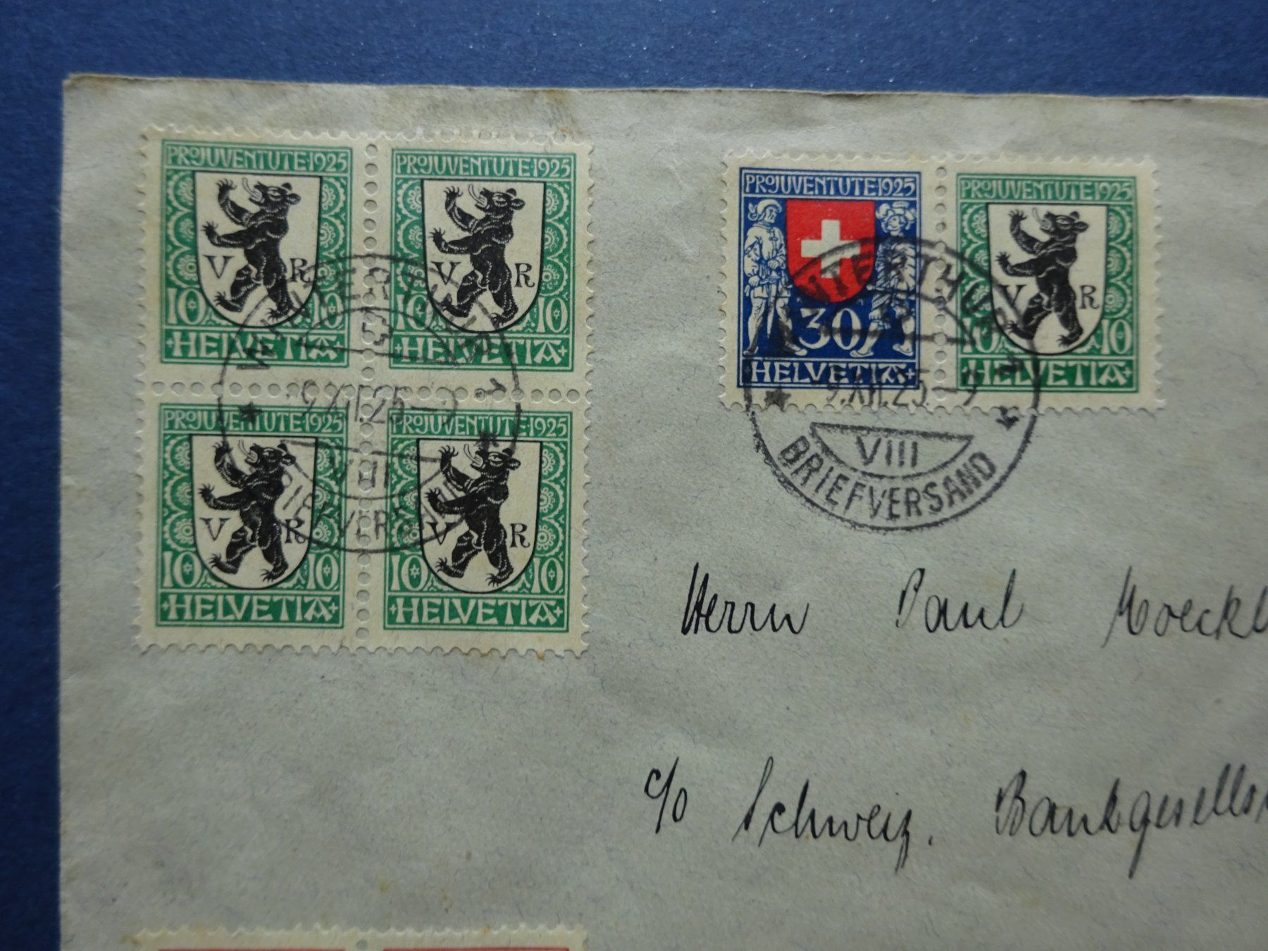 Tutti i francobolli: 1925 Pro Juventute 4er Block Satzbrief – Usato da Appenzell-Steinegg venduto da adi1975 2