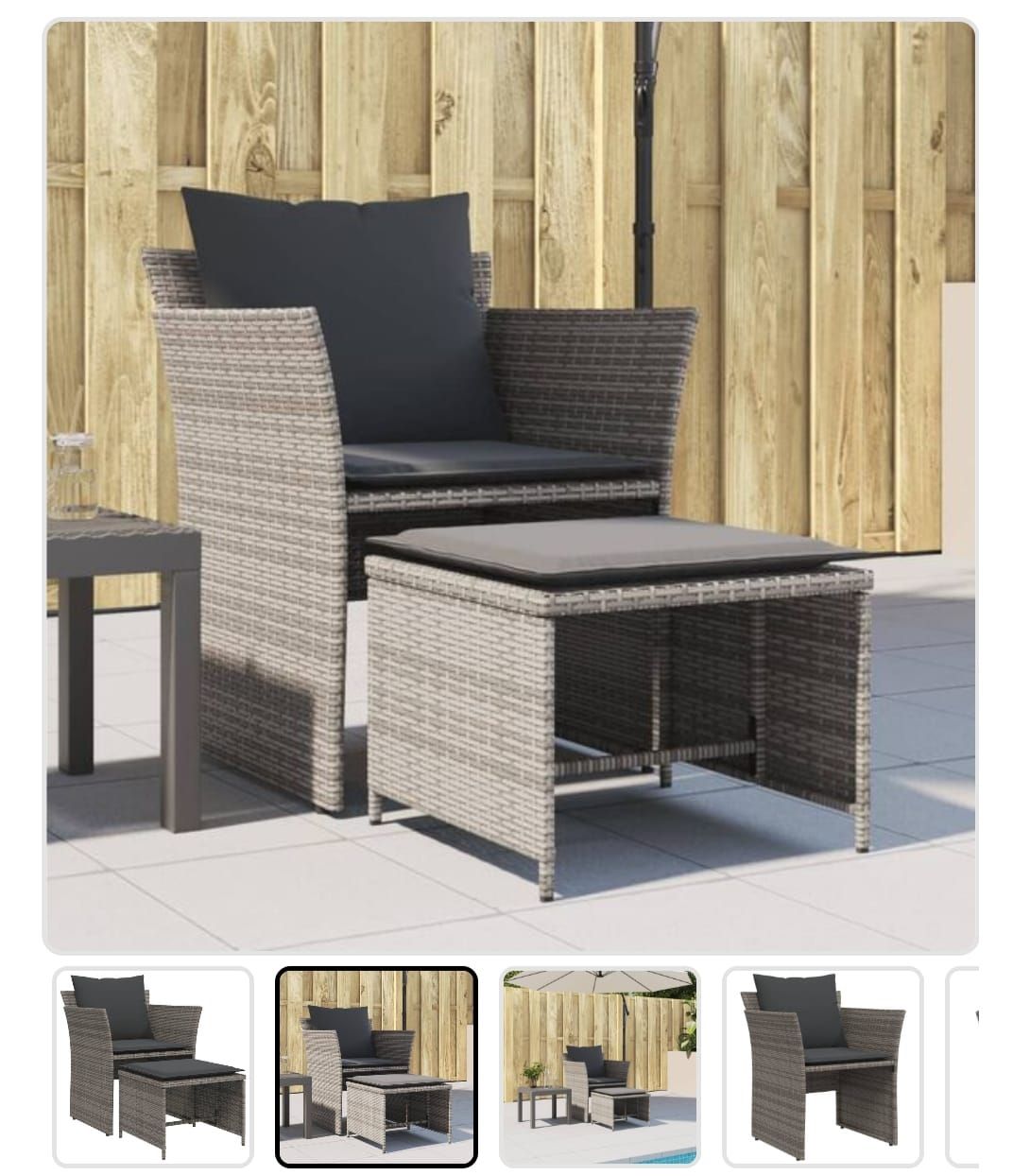 Vidaxl Sedie: Gartenstuhl mit Fusshocker – Nuovo e nell'imballaggio originale da Bühler venduto da DealHaus_Ostschweiz 8