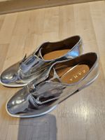 Halbschuhe Zara TRF silberfarben mit Reissverschluss Gr 38