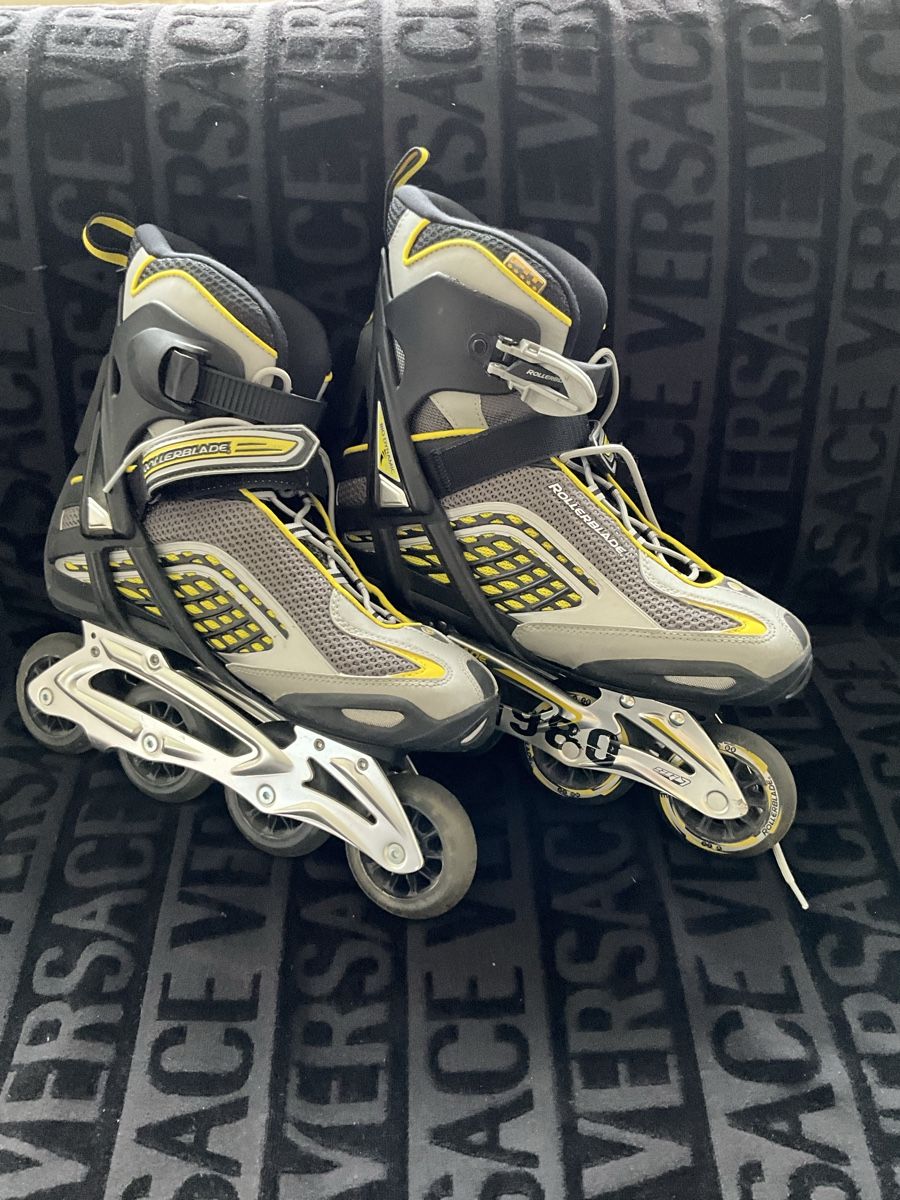 Pattini in linea & Pattini a rotelle: Inline Skates Rollerblade Grösse 43 Grau Gelb – Usato da Zürich venduto da thovala