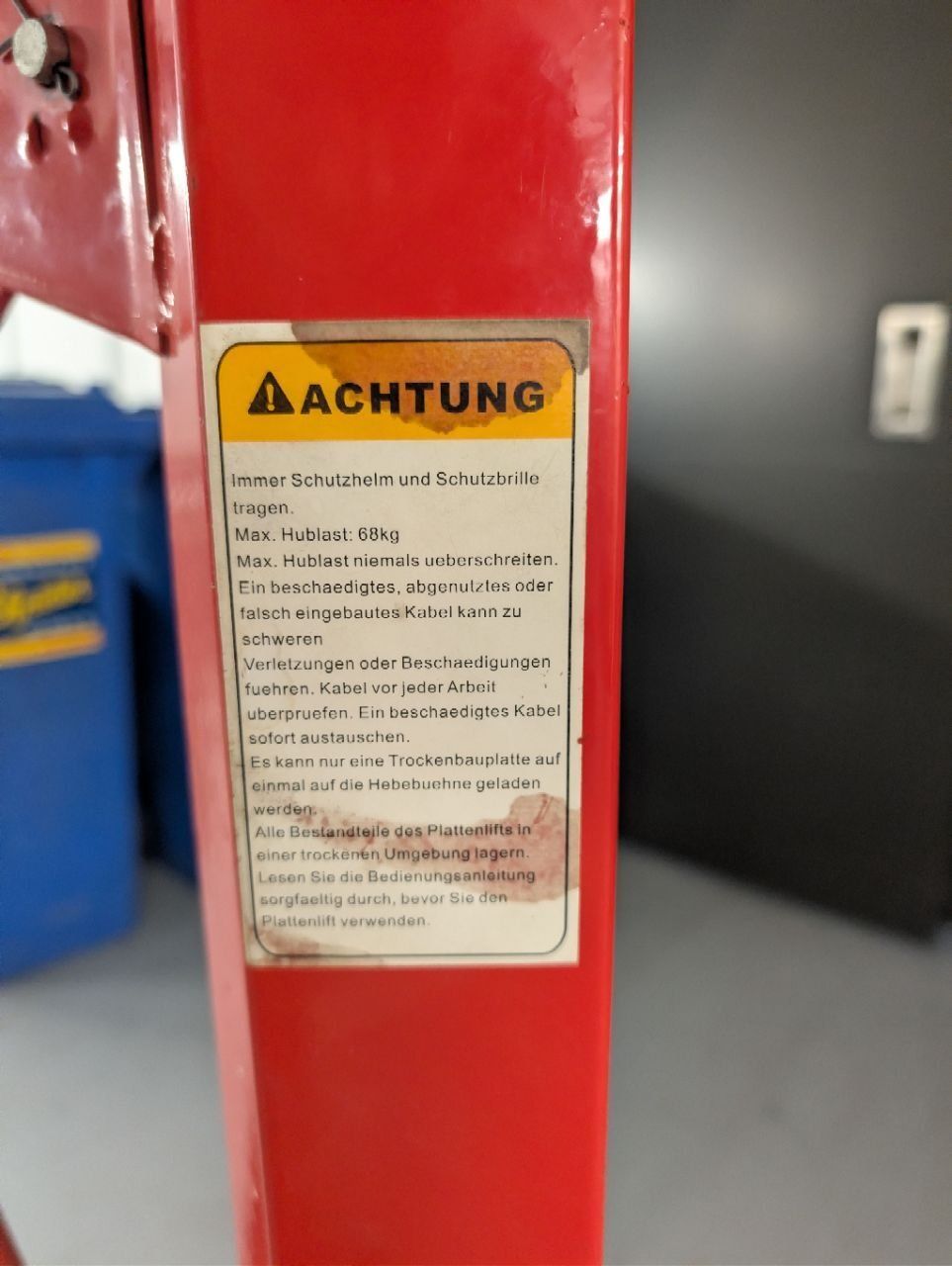 Tutti gli attrezzi: Plattenheber Montagehilfe – Usato da Lipperswil venduto da hau_k9g9 2