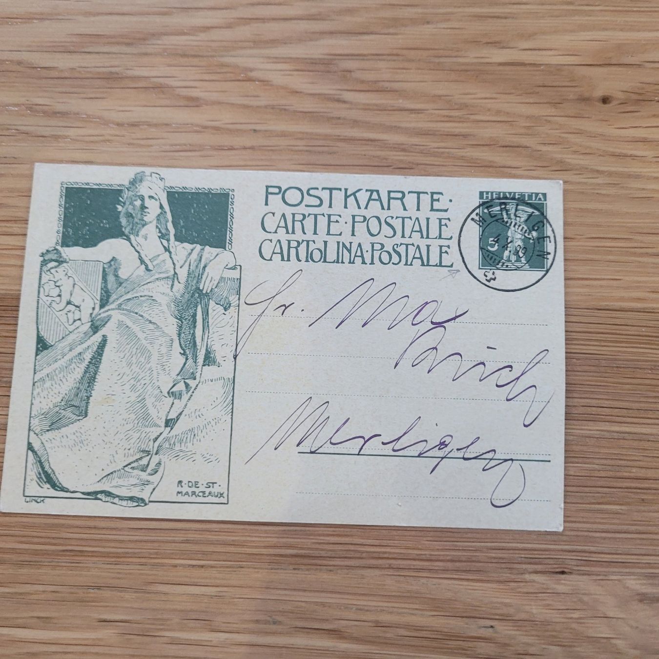 Cartoline postali: GS Merligen 1909 – Usato da Biel/Bienne venduto da Destockweb