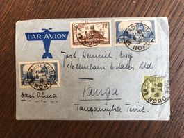 5 Flugbriefe PAR AVION u.a. nach TANGA