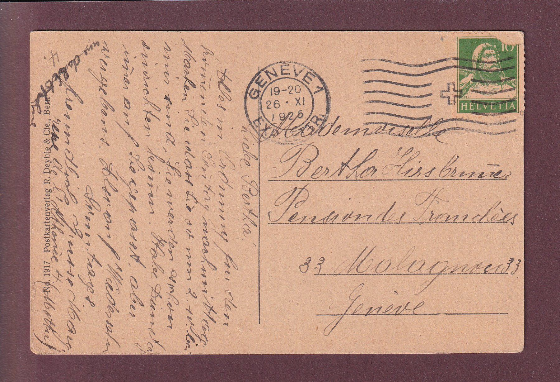 Cartes postales: BEATENBERG - Hotel Beatrice - 1925 // Falte // – D'occasion à Pully par nicecards 1