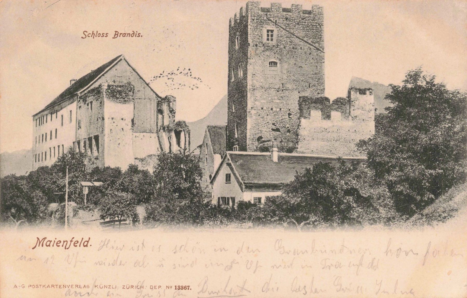 Cartoline postali: Maienfeld schloss – Usato da Biasca venduto da Blenio71
